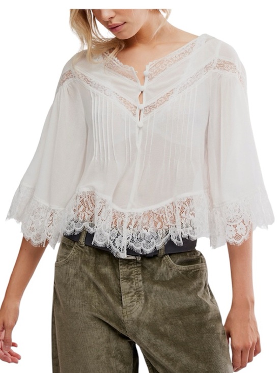 Free People Tops - Free People Women's Bali Midnight Rain V-Neck Top, Size MEDIUM